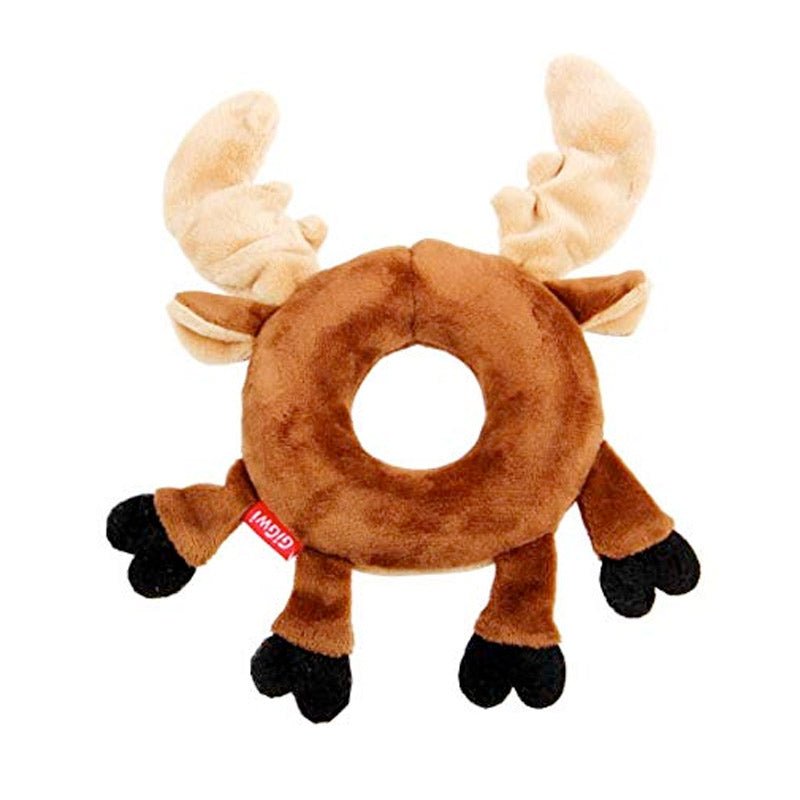 Plush Friendz Deer with Foam Rubber Ring and Squeaker - Shopivet.com