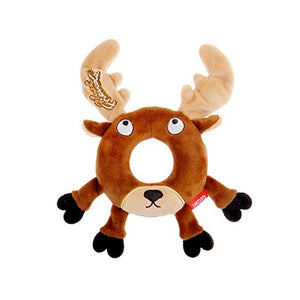 Plush Friendz Deer with Foam Rubber Ring and Squeaker - Shopivet.com