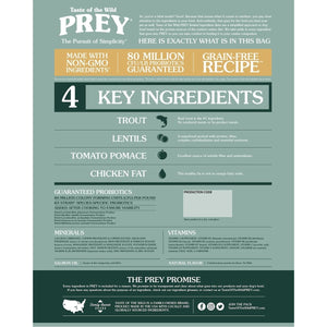 PREY Trout Limited Ingredient Formula for Dogs - 3.63kg (8 lbs) - Shopivet.com