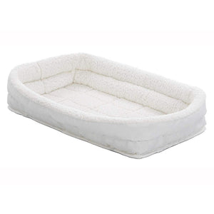 Quiet Time Deluxe Fleece Double Bolster Bed White - 36 inch - Shopivet.com