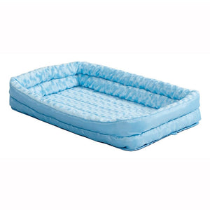 QuietTime Powder Blue Fashion Double Bolster Bed - 22 inch - Shopivet.com