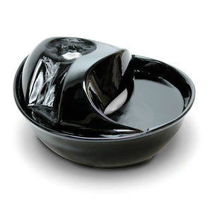 Raindrop Durable Ceramic Pet Fountain 60 oz (Black) - Shopivet.com