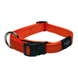 Rogz Utility Reflective Stitching Dog Collar - ORANGE Large - Shopivet.com