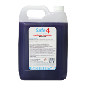 Safe4 Concentrated Disinfectant Cleaner, Lavender Scent, Enhanced Formula, 5 L