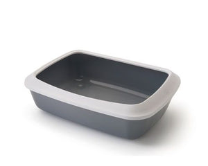 Savic Iriz Cat Litter Tray with Rim - GREY 50CM - Shopivet.com