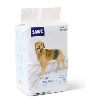 Savic Male Nappy Disposable Dog Diapers 12pcs - Large - Shopivet.com
