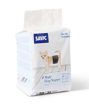 Savic Male Nappy Disposable Dog Diapers 12pcs - Medium - Shopivet.com