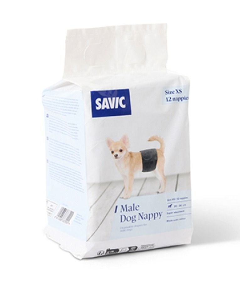 Savic Male Nappy Disposable Dog Diapers 12pcs - Small - Shopivet.com