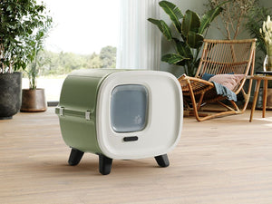 Savic Mira De Lux Toilet Home Cat Litter Box - Botanical Green - Shopivet.com