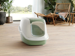 Savic Nestor Cat Toilet Home - Botanical Green - Shopivet.com