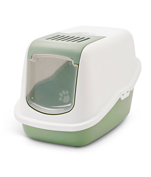 Savic Nestor Cat Toilet Home - Botanical Green - Shopivet.com