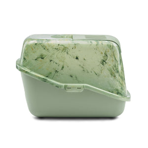 Savic Nestor Toilet Home Cat Litter Box Marble - Amazon Green/Botanical Green - Shopivet.com