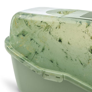 Savic Nestor Toilet Home Cat Litter Box Marble - Amazon Green/Botanical Green - Shopivet.com