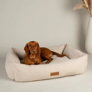 Scruffs Boucle Box Dog Bed - Ivory Medium - Shopivet.com