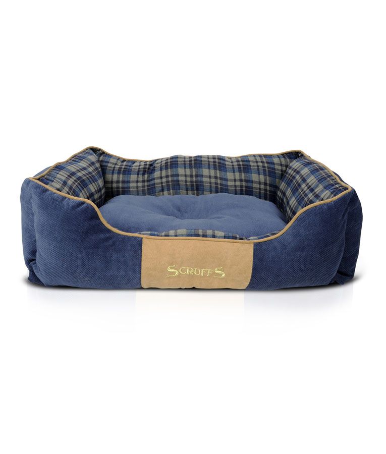Scruffs Highland Box Dog Bed - BLUE Small - Shopivet.com