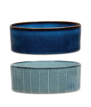 Scruffs Reactive Glaze Dog Bowl - Pinstripe Graphite 13cm - Shopivet.com