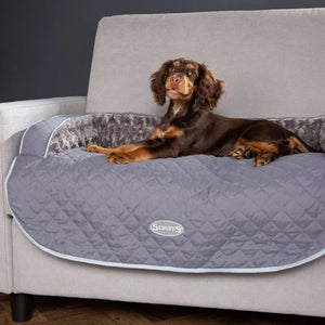 Scruffs Wilton Sofa Dog Bed - Grey Large - Shopivet.com