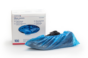 Shoe Covers, Non-woven PE, Blue, One size fits all 50 pairs