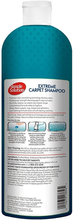 Simple Solution Extreme Carpet Shampoo Pet Stain and Odor Remover, 1 L - Shopivet.com