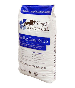 Simple System Blue Bag Grass Pellets - 20KG - Shopivet.com