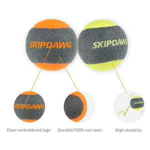 SKIPDAWG Squeaky Dog Tennis Balls (Pack of 4) - Shopivet.com