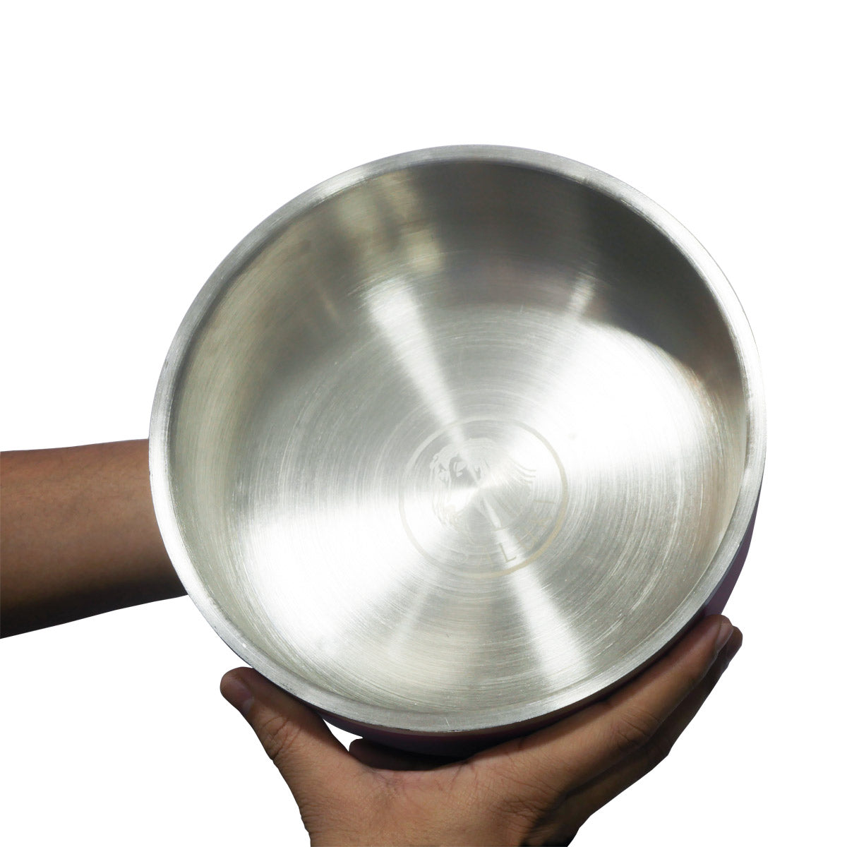 Saluki Stainless Steel Double Wall Dog Bowls - peach - 2200 ML
