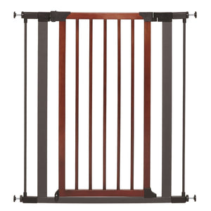 Steel Pet Gate with Decorative Wood Door - 29" - Shopivet.com