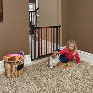 Steel Pet Gate with Decorative Wood Door - 29" - Shopivet.com