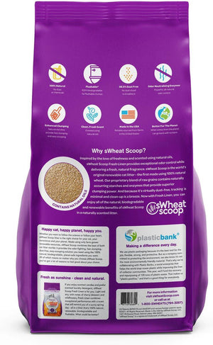 sWheat Scoop Fresh Linen Natural Fragrance Formula Fast Clumping Cat Litter - 11.33KG - Shopivet.com