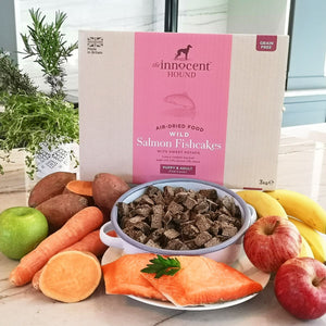 The Innocent Hound Air - Dried Wild Salmon Fishcakes with Sweet Potato Puppy & Adult Dry Dog Food - 1.5kg - Shopivet.com