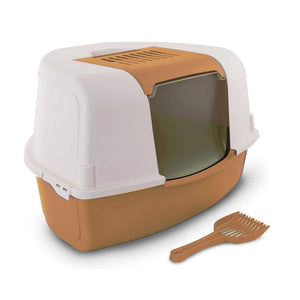 Toilet Ariel Corner Litter Tray and Scoop - mustard - Shopivet.com