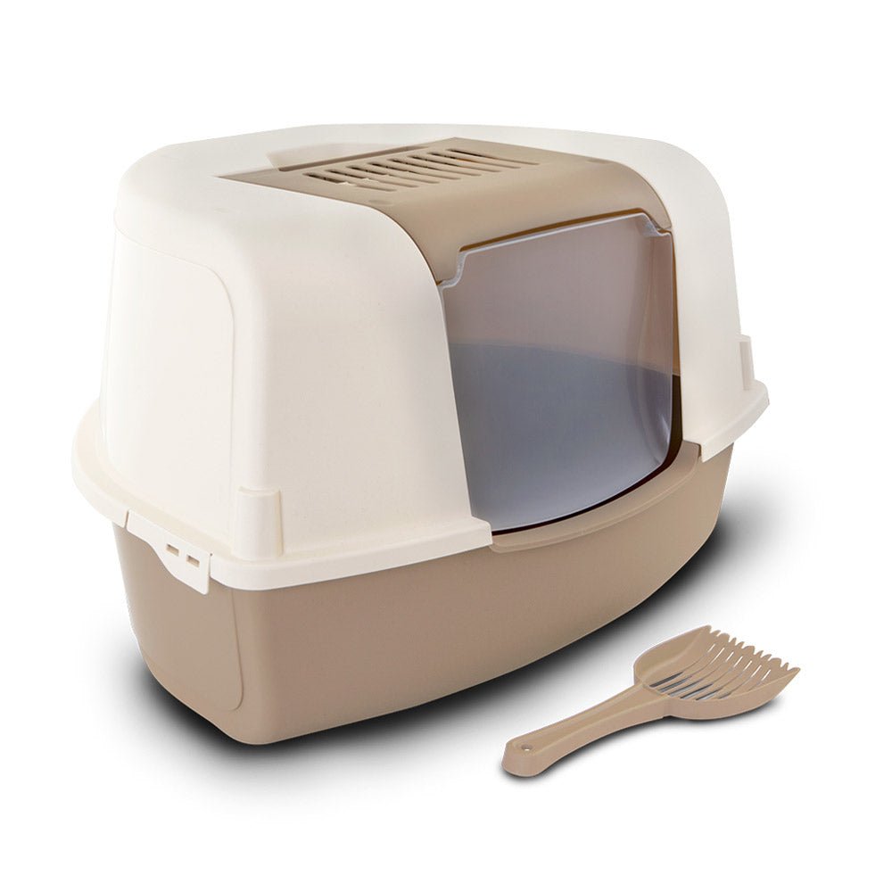 Toilet Ariel Corner Litter Tray and Scoop - mustard - Shopivet.com