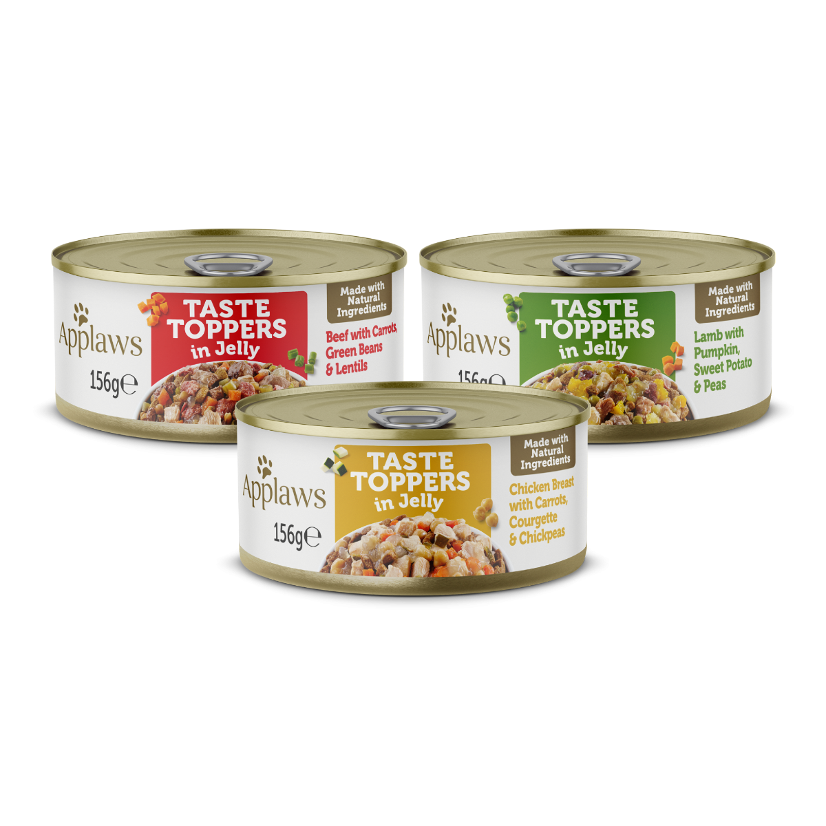 Applaws Taste Toppers in Jelly Selection Wet Dog Food 8 x 156g Tins -