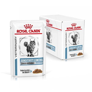 Vet Health Nutrition Feline Sensitivity Control Chicken & Rice (Wet Food - Pouches) 12 x 85 g