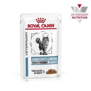 Vet Health Nutrition Feline Sensitivity Control Chicken & Rice (Wet Food - Pouches) 12 x 85 g