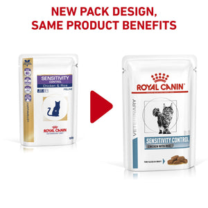 Vet Health Nutrition Feline Sensitivity Control Chicken & Rice (Wet Food - Pouches) 12 x 85 g