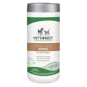 Vet’s Best Flea + Tick Dog & Cat Wipes, 50 count - Shopivet.com