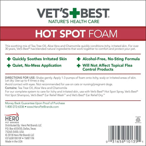Vet’s Best Hot Spot Foam (4oz) - Shopivet.com