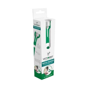 Vets Best Triple Headed Toothbrush for Dogs - Shopivet.com