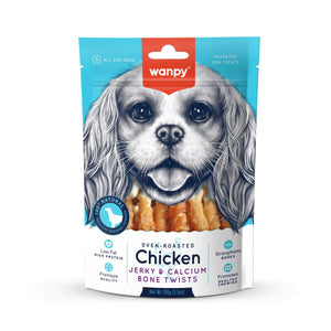 Wanpy Chicken Jerky and Calcium Bone Twists 100g - Shopivet.com