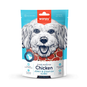 Wanpy Chicken Jerky & Codfish Sushi 100g - Shopivet.com