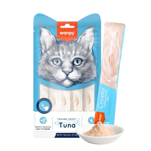 Wanpy Creamy Lickable Cat Treats – Tuna (14gx5) – 1Box 12pcs - Shopivet.com