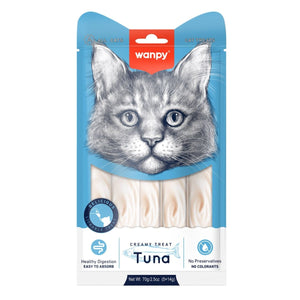 Wanpy Creamy Lickable Cat Treats – Tuna (14gx5) – 1Box 12pcs - Shopivet.com
