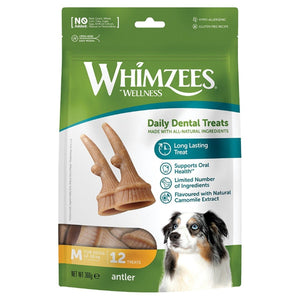 WHIMZEES Occupy Antler Natural Dental Chews for Dogs – Medium (12pc) - Shopivet.com