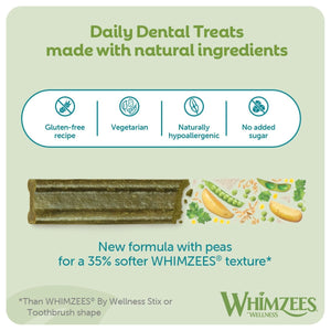 Whimzees Soft Daily Dental Dog Treats Value Bag – X Small (56 pcs) - Shopivet.com