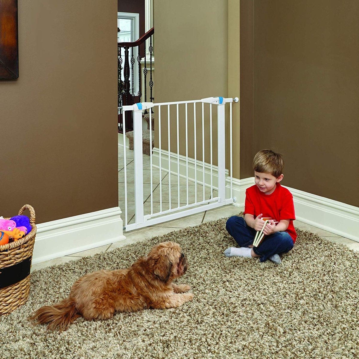 White Glow in the Dark Steel Pet Gate - 39" - Shopivet.com