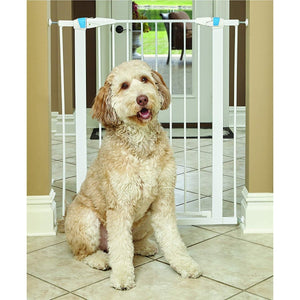 White Glow in the Dark Steel Pet Gate - 39" - Shopivet.com