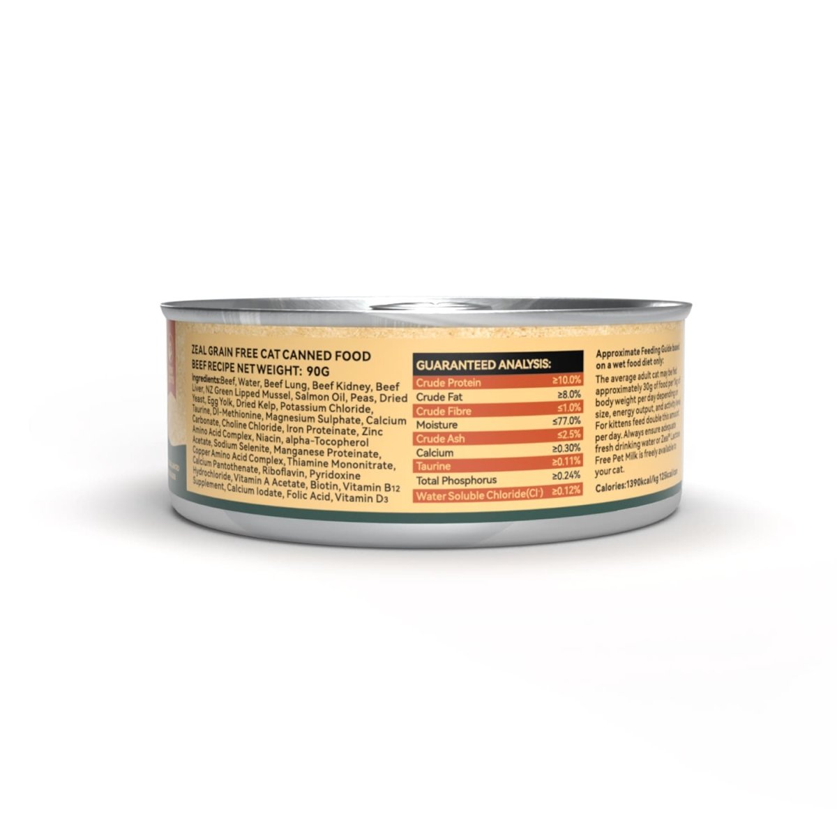 Zeal Grain Free Canned Cat Food 90g – (Beef Recipe) - Shopivet.com