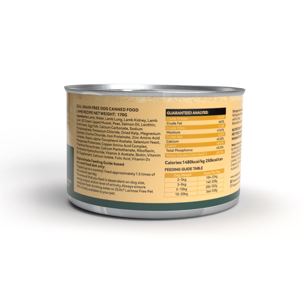 Zeal Grain Free Canned Dog Food 170g – (Lamb Recipe) - Shopivet.com