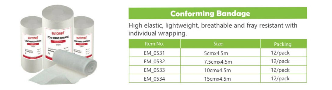 Conforming Bandage 10*4.5m Euromed - Shopivet.com